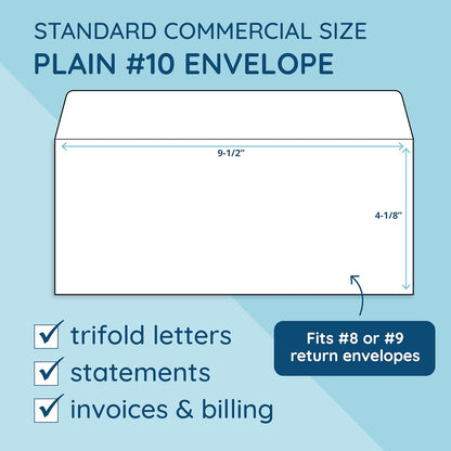 500#10 Windowless Security Envelopes Self Seal, Peel and Seal, Security Tinted, Printer Friendly Design for Business, Dimensions - 4-1/8 Inch x 9 ½ Inch - Envelopes Letter Size for Mailing