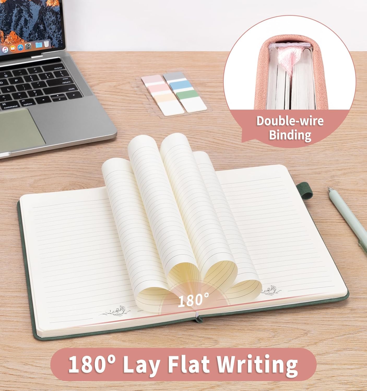 Lined Journal Notebook for Women Men, A5 Hardcover Leather Journals for Writing, 200 Pages Thick Paper, Daily Journal Notebook for Work, School, Note Taking, Business, Travel, College Ruled