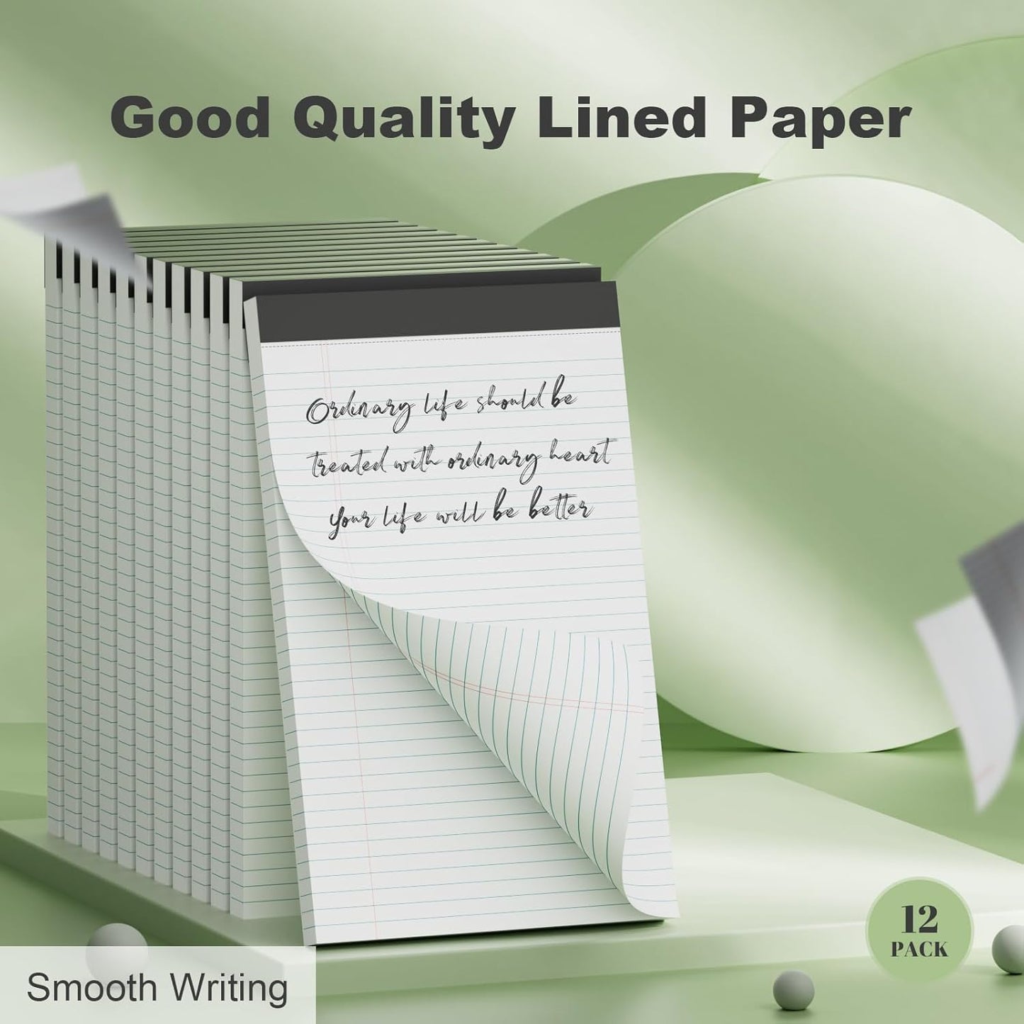 6 Pack Legal Pads 8.5 x 11 College Ruled Notepads, White Note Pads 8.5'' x 11'' Writing Pads Narrow Ruled Lined Paper Pads, 30 Sheets Per Note Pad, Legal Notepads for Work Study Daily Note Taking List