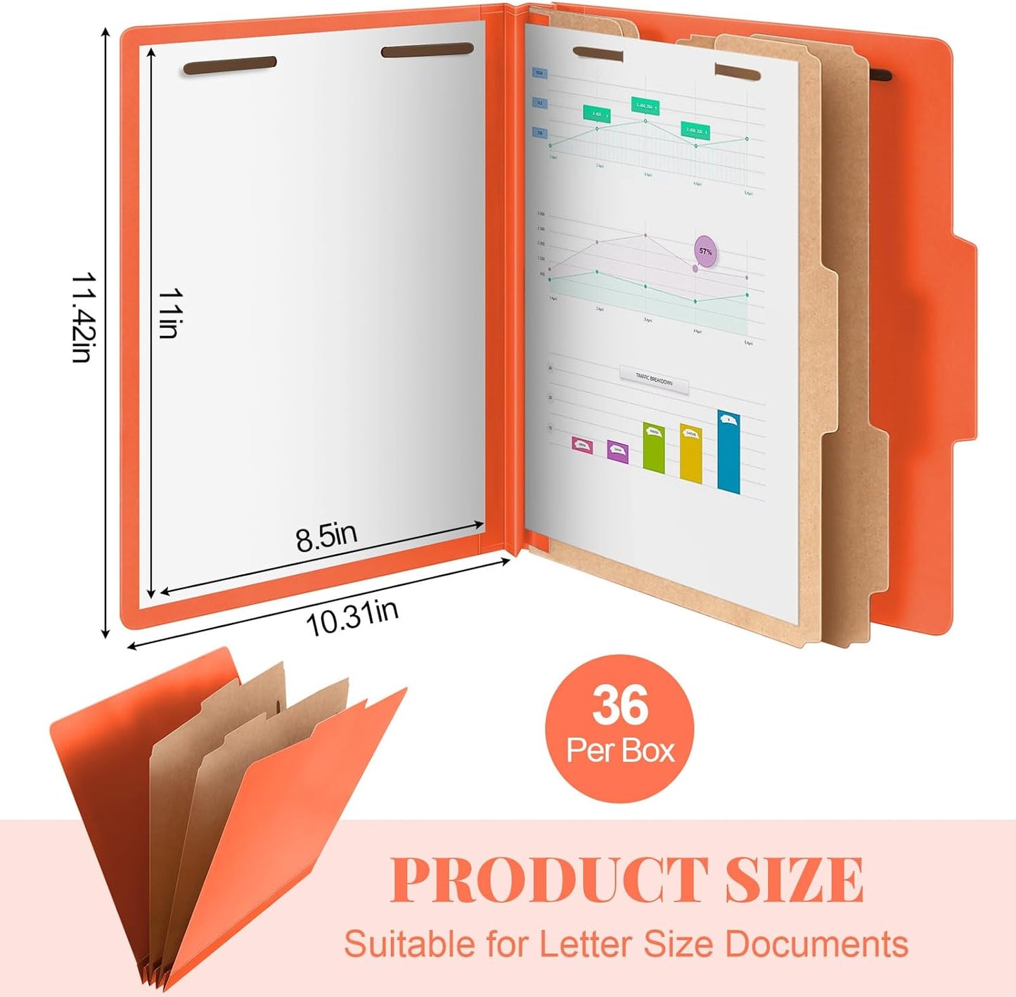 Skyygemm 12 Pcs Classification Folders Letter Size Bulk - 2 Dividers Pressboard File Folder with 3. 5 Inch Expansion, 2 Prongs Fastener, Heavy Duty Office File Organizer for Teacher Medical (Hot Pink)
