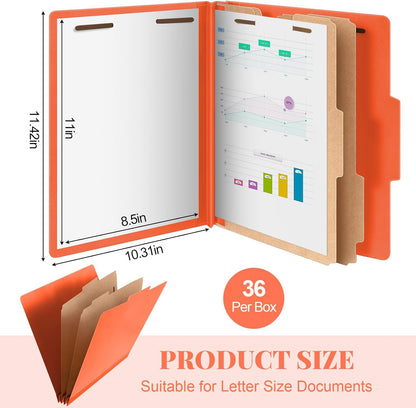 Skyygemm 12 Pcs Classification Folders Letter Size Bulk - 2 Dividers Pressboard File Folder with 3. 5 Inch Expansion, 2 Prongs Fastener, Heavy Duty Office File Organizer for Teacher Medical (Hot Pink)