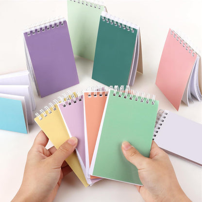 Hooqict 24 Pack Small Pocket Notebook Mini Notebooks Bulk Small Spiral Notepads with 8 Colors, Memo Note Pads for Kids, Work, Office, School, 3.9 x 2.4 Inches