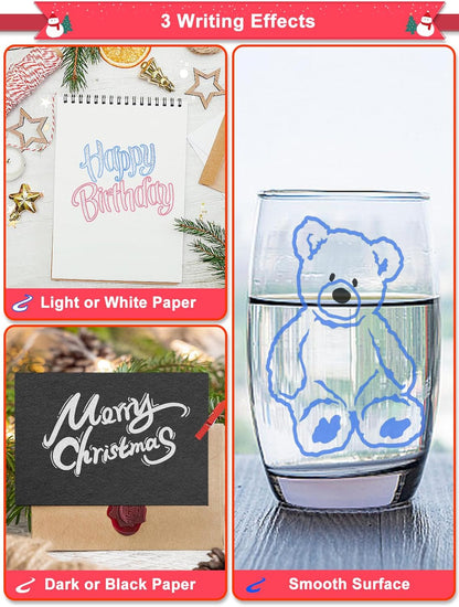 Outline Markers, 12 Metallic Shimmer Glitter Gel Pens, Tween Teen Girl Gifts Trendy Stuff, Cool Cute Art Craft School Drawing Supplies, Birthday Fun Kits for Kids Girls Ages 4 6 8 10 12 Year Old