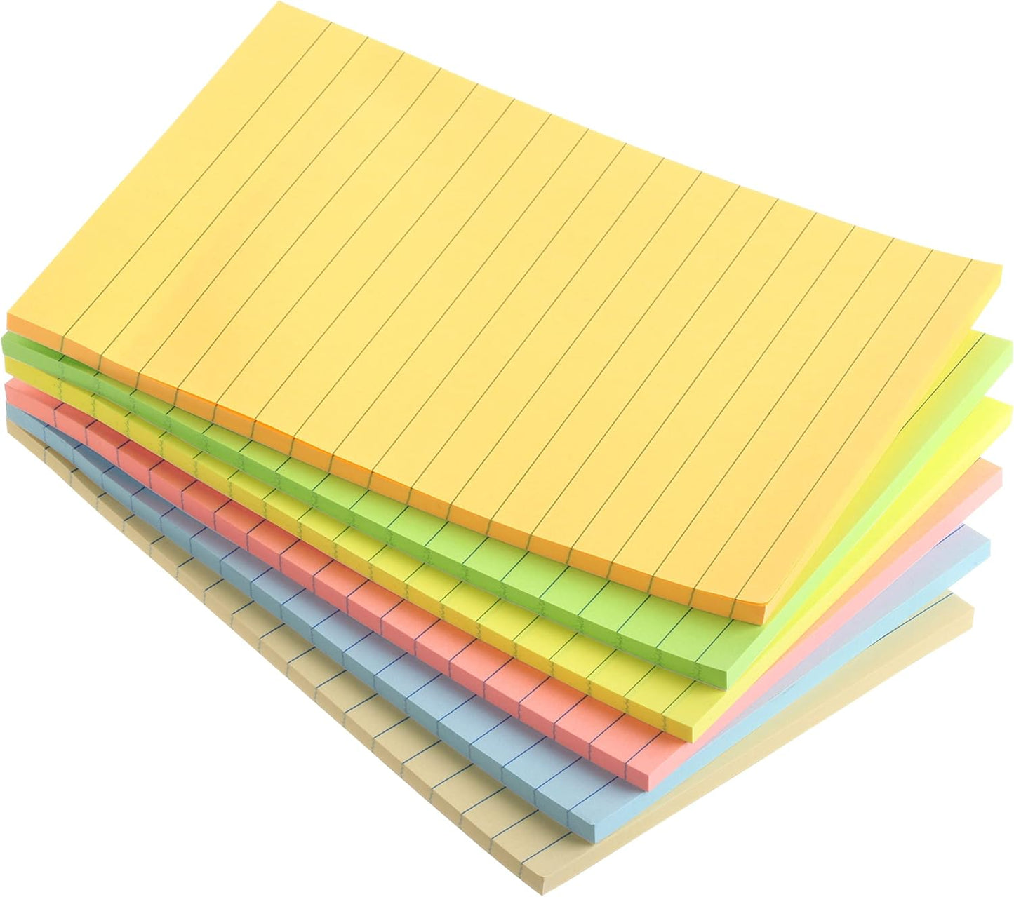 Mr. Pen- Lined Sticky Notes, 3" x 3", 12 Pads, 60 Sheets/Pad, Morandi Color, Bulk Sticky Notes with Lines, Ruled Post Stickies, Memo Pads, Self-Stick Note Pad for Office, School, Home, Study