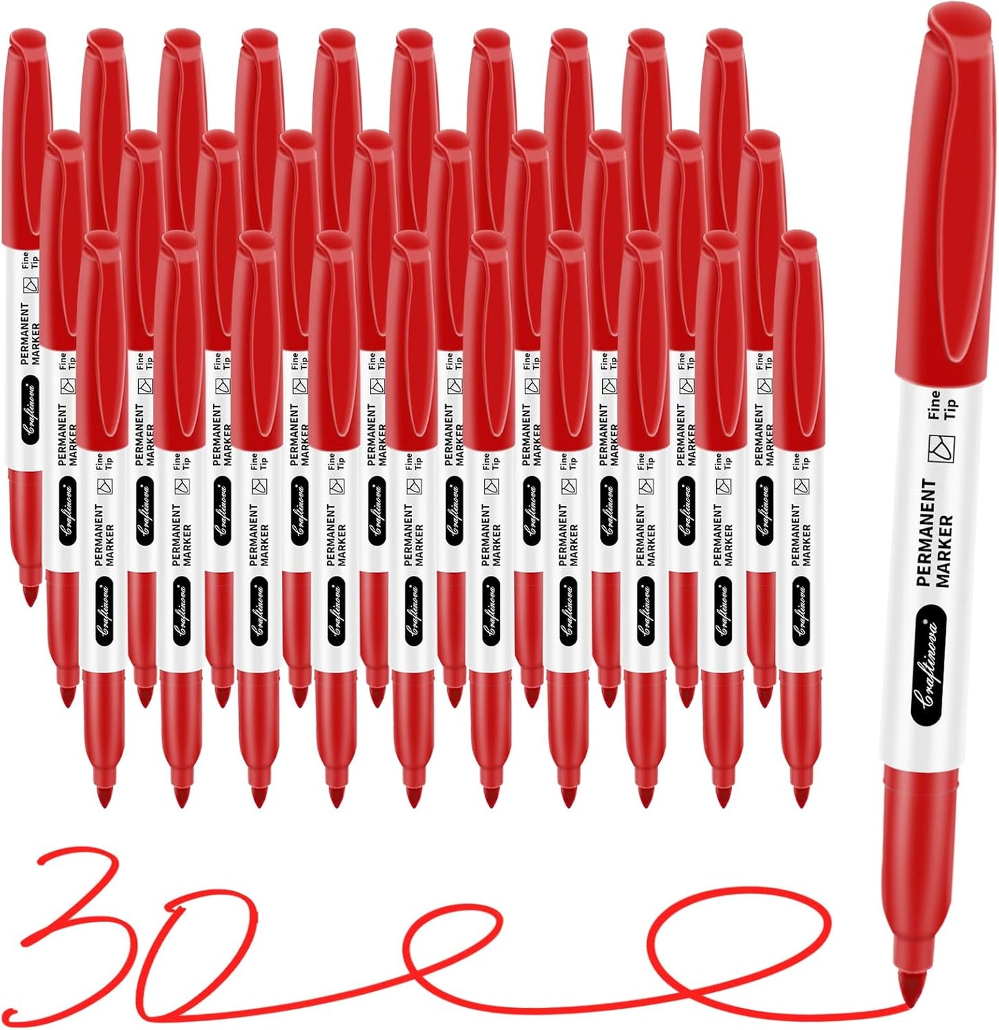 Black Ultra Fine Point Permanent Markers, Extra Fine Tip, Quick Drying and Waterproof, Fade Resistant Perfect on Paper, Glass, Metal, Plastic, Wood, Office & School Use, 30 Pack
