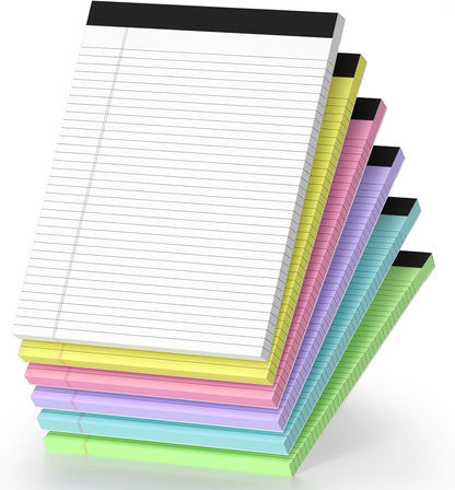 12 Pack Legal Pads 8.5 x 11 College Ruled 600 Sheets Note Pads 8.5 x 11 Inch Notepads Perforated Writing Pads 8.5 x 11 Pads of Paper Lined White Paper, 50 Sheets per Notepad for Home, Office, School