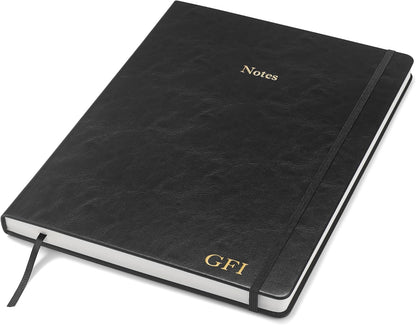 Wykeham's Executive Notebook – 8.5" x 12" – Customization Available (Personalized Black – Lined)