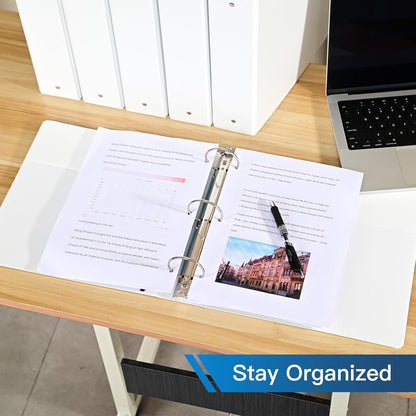 SUIN 2-Inch 3-Ring Binders with 2 Interior Pockets, Heavy Duty Clear View Presentation Binder Holds 425 Sheets Letter Size, Office School Home,6 Pack