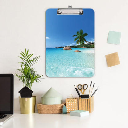 Hongri Plastic Cute Clipboard, Letter Size for Students, Teacher, Woman and Kids, Low Profile Clip, Decorative Pattern, Size 9 x 12.5 in, Dream Marble