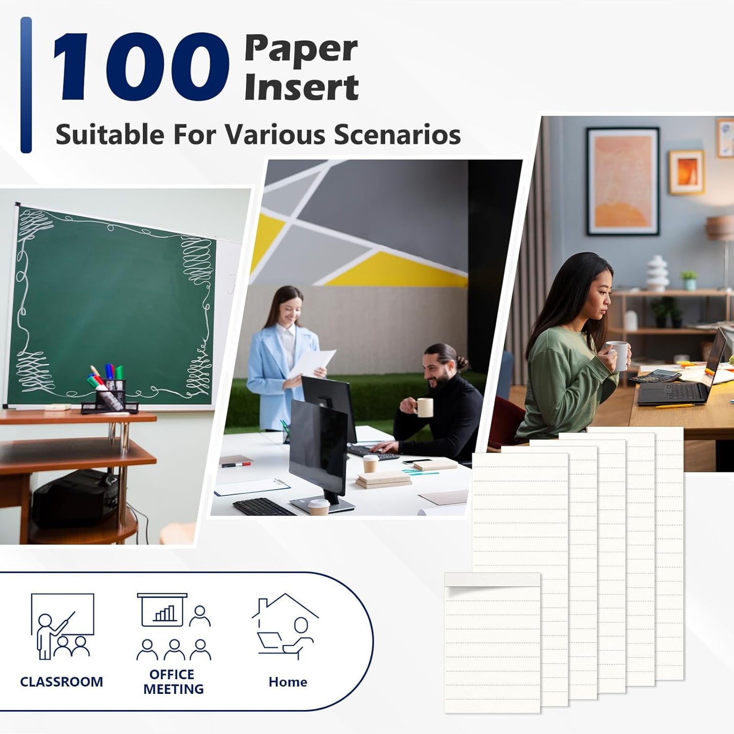100 Pcs Hanging File Folder Paper Inserts 3-1/2 Inch Off White Blank File Tab Inserts Thick Cardstock for Hanging Folder (3.5×0.6 inch)(No Tab Included)