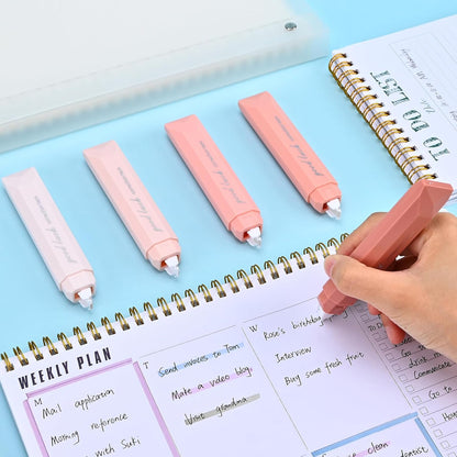 Temiary 5 Pcs White Correction Tapes, Aesthetic Correction Tape Pens Smooth Pull Out, Easy to Use Pen Shaped Applicator for Students School Office Supplies (Purple)