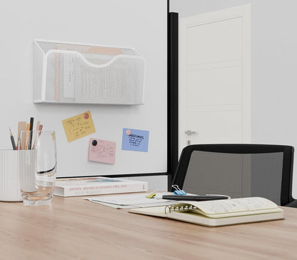 JANE EYRE Magnetic File Holder - 3PCS File Paper Mail Organizer No Drilling Magazine Paper Document Holder/Magnetic Hanging File Organizer for File Cabinets, Office, Whiteboard, BLACK