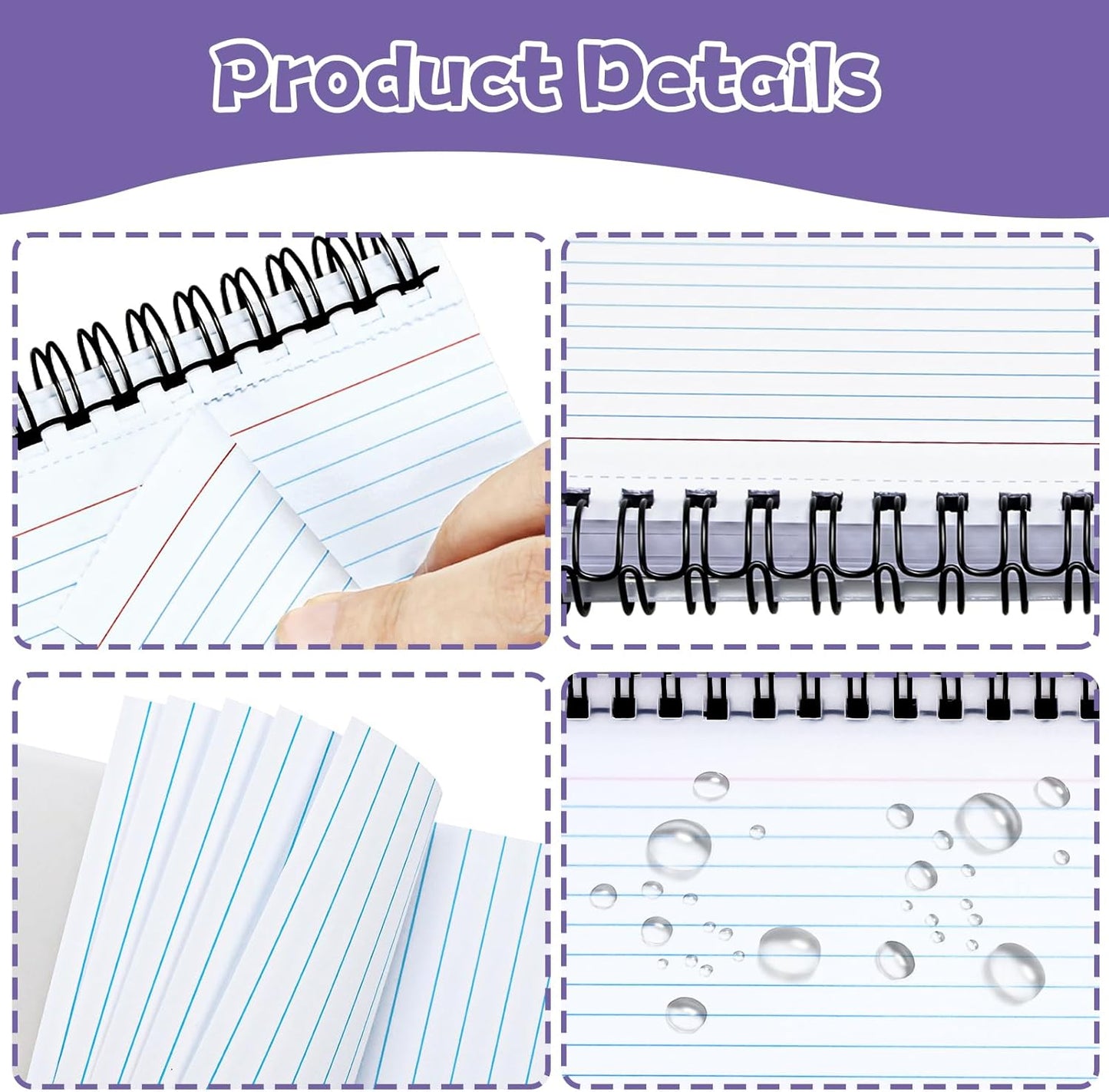 Tecmisse 200 PCS Index Cards, 3x5 Inches Spiral Bound Index Cards, Ruled Flashcards, White Notecards for Taking to Do List, School and Office Use (White)