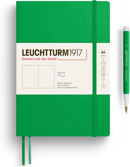 LEUCHTTURM1917 - Notebook Softcover Medium A5-123 Numbered Pages for Writing and Journaling - Thinking Ahead (Dotted Paper, Spice Brown)