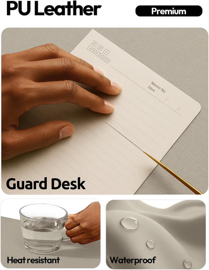 YSAGi Leather Desk Pad Protector, Office Desk Mat, Large Mouse Pad, Non-Slip PU Leather Desk Blotter, Waterproof Laptop Desk Writing Pad for Office and Home (23.6" x 13.8", Eggshell) - Colors B