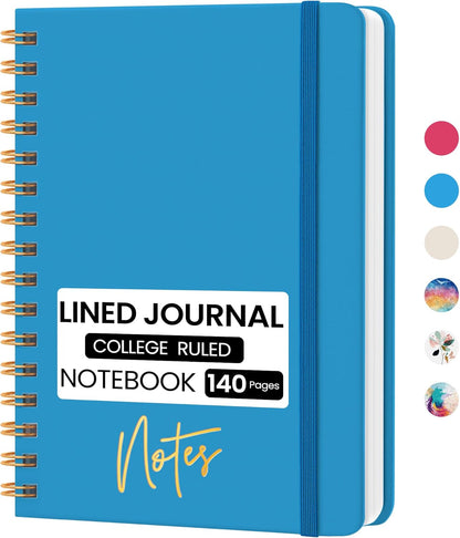 CICPAP Lined Spiral Journal Notebook, A5 College Ruled Notebook for Journaling, Note-Taking, and Daily Planning, Durable Hardcover with an Elegant Design, Purple