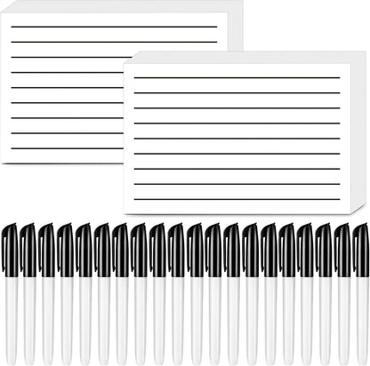 Feifeiya 2 Pack Low Vision Paper Notebook 5.5 x 8.5 Bold Thick Line Writing Paper Pad 200 Pages Wide Ruled Lined Journal Notepad with 20 pcs Thick Tipped Low Vision Pen for Low Vision Seniors Elderly