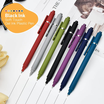 Donse 7 Pcs Gel Pens: 0.5mm Quick Dry Black Ink Fine Point Smooth Writing Pens High-End Series Ballpoint for Journaling Note Taking School Office Supplies Gifts for Women Men Nurse Teacher Students