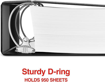 Staples Standard 2-Inch 3-Ring View Binder, Holds Up to 450 Sheets, Orange, Durable Binder for Office & School