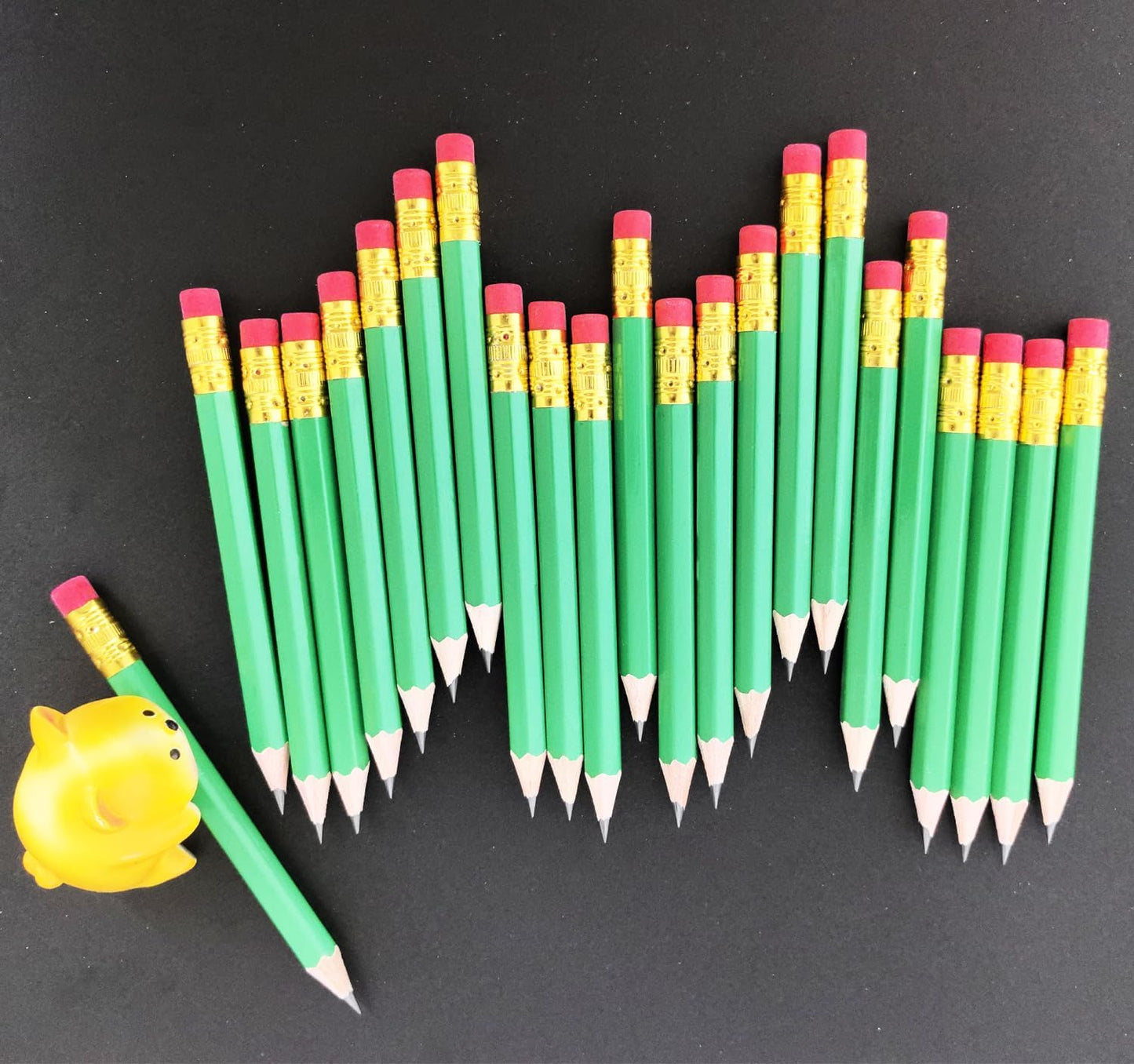 Adhere 25pcs Golf Pencils with Eraser Pre sharpened Hexagon half Wooden Pencils Graphite 2B for Golf Event Scoring,Classroom,Wedding,Company Meetings,Pew, Pocket (Nature)