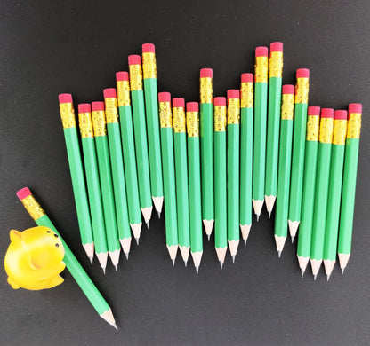 Adhere 25pcs Golf Pencils with Eraser Pre sharpened Hexagon half Wooden Pencils Graphite 2B for Golf Event Scoring,Classroom,Wedding,Company Meetings,Pew, Pocket (Nature)