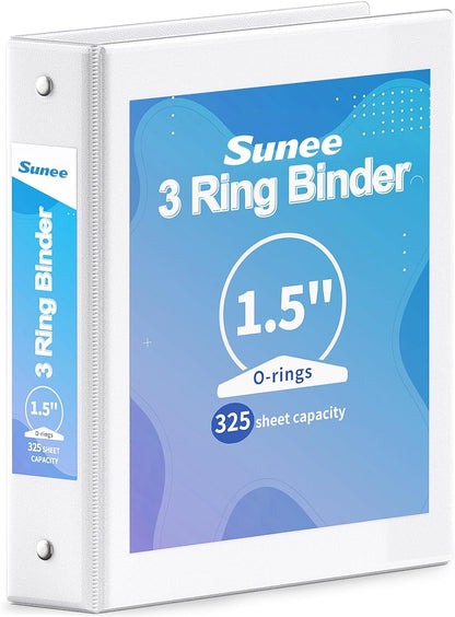SUNEE 3 Ring Binder 3 Inch 1 Pack, Clear View Binder Three Ring PVC-Free (Fit 8.5x11 Inches) for School or Office Supplies, Pink