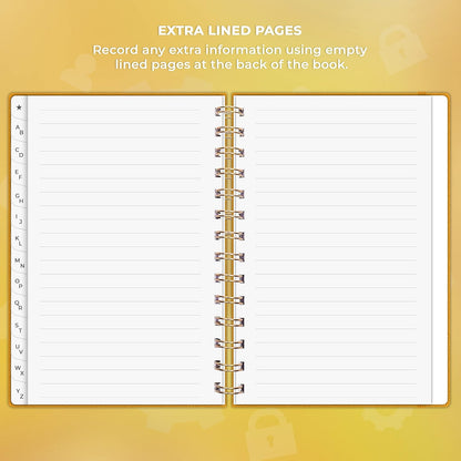 Clever Fox Password Book Spiral – Internet Address & Password Organizer with Laminated Alphabetical Tabs – Password Keeper Journal – Hardcover, Medium Size, 6.1x7.7” (Mystic Blue)