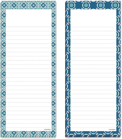 Current Cool Patterns Magnetic Notepads - Set of 6 List Pads, 6 designs, 50-Sheet Pads, 3 1/4 x 8 Inches, Lined Memo Pads, Shopping List, Office Organizer