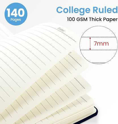 ZOTIA Lined Spiral Journal for Women, A5 Pretty Hardcover Notebook for Work, School & Office Writing, Aesthetic Writing Journal College Ruled, 140 Pages, 5.8" x 8.3", Twilight Bloom