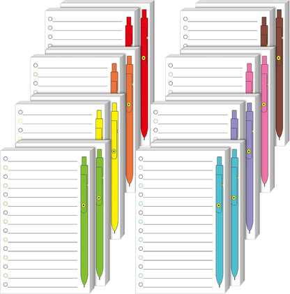 Colarr 16 Pack Lined Sticky Notepads 5 x 8 Inch To Do List Ballpoint Pen Pattern Large Note Pads 1620 Sheets 8 Design Self Stick Ruled Cute Note Pads for Office College Home School Supplies