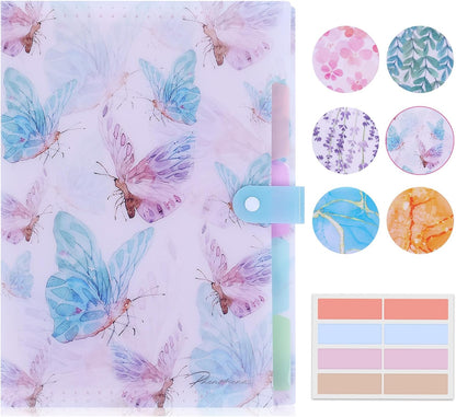 Forest Series Expanding File Folder Stylish Funky Cute Retro Document Organizer with Natural Scenes for Students,Teachers & Freelancers - Blue Butterfly