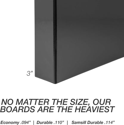 Samsill Durable 4 inch 3 Ring Binder, D Ring Binder, 100% Recycled Chipboard, Black, 2 Pack