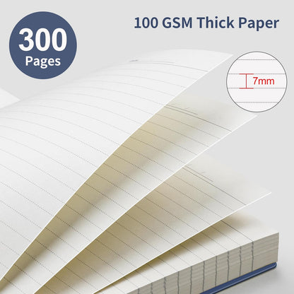 EMSHOI A5 Spiral Notebook College Ruled Lined Journal, Small 5.7" X 8.22", 300 Pages/150 Sheets, 100gsm Thick Paper, Waterproof Hardcover, for Office School Women Men Work Writing Notes, Blue