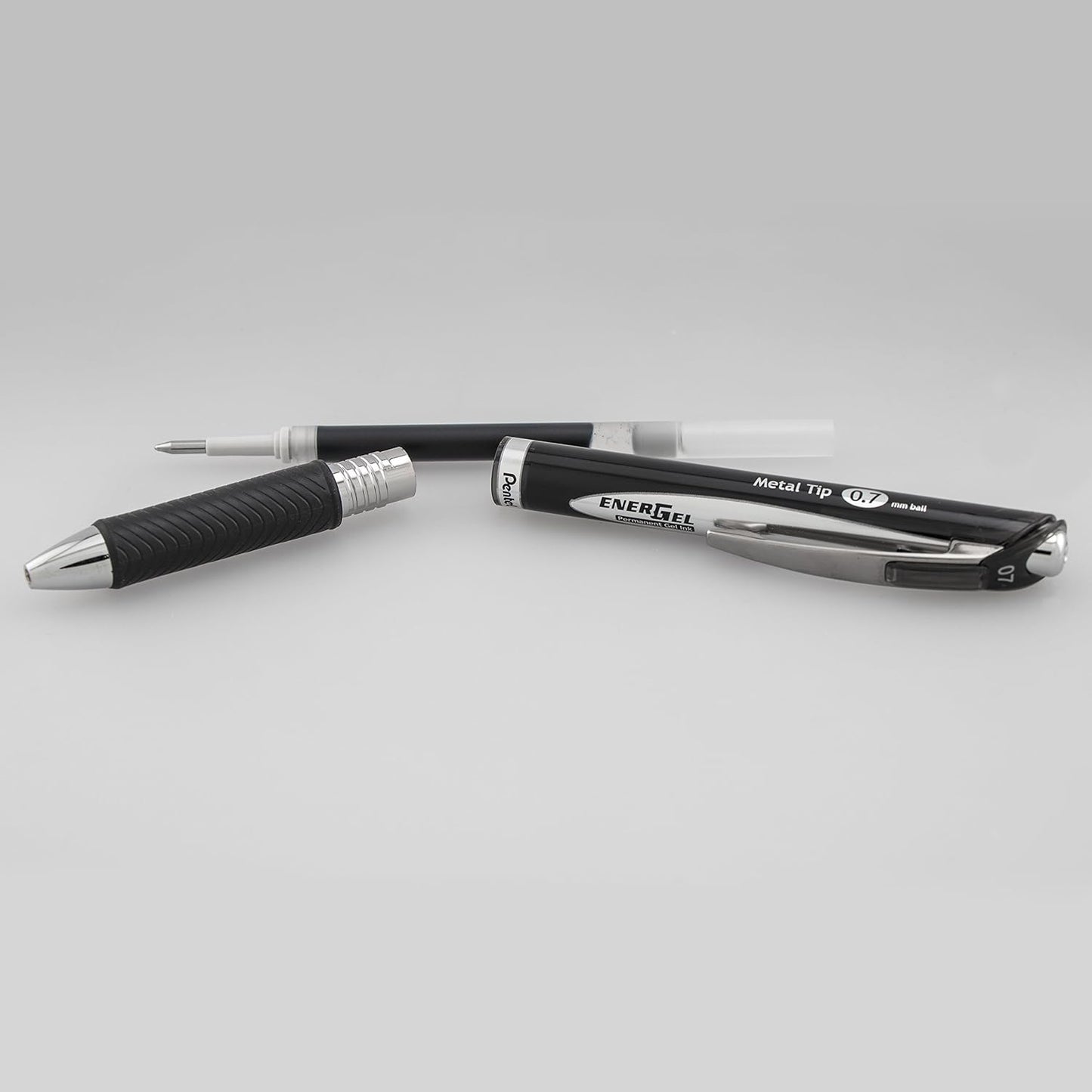 Pentel EnerGel Permanent Gel Ink Rollerball Pen, Black, 3 Pack (BLP77BP3A)