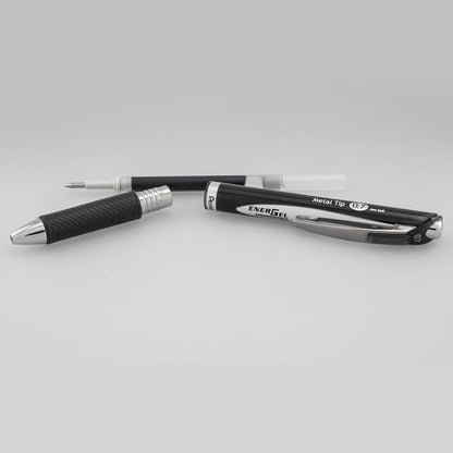 Pentel EnerGel Permanent Gel Ink Rollerball Pen, Black, 3 Pack (BLP77BP3A)