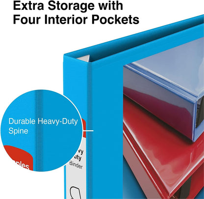 Staples Heavy-Duty 2-Inch D-Ring View Binder, Reinforced Spine, Holds Up to 450 Sheets, Gray, for Office & School