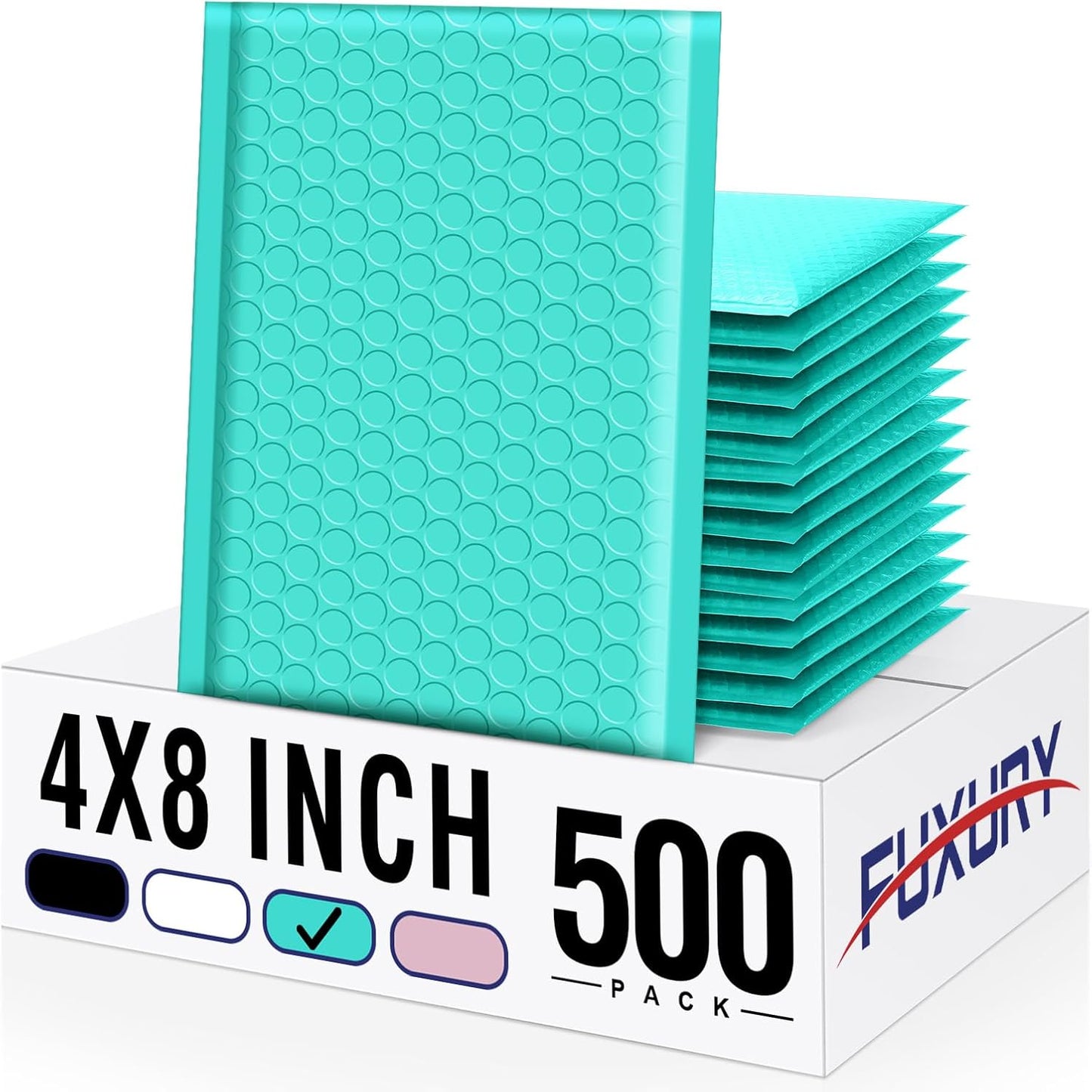 Fuxury Black Bubble Mailers 4x8" 100 Pack Waterproof Padded Envelopes Usable Size 4x7" Self Seal Bubble Envelopes Padded Mailers for Small Business, Envelope Mailers