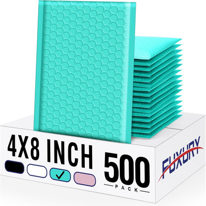 Fuxury Black Bubble Mailers 4x8" 100 Pack Waterproof Padded Envelopes Usable Size 4x7" Self Seal Bubble Envelopes Padded Mailers for Small Business, Envelope Mailers