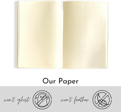 Portage Blank Hardcover Aesthetic Notebook Writing Journal – Bleed-Proof Paper Notepad for Journaling, High GSM, A5 Notebook, Cream Pages - Salmon, 6 x 8.5 Inches, 224 Pages