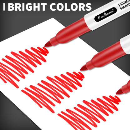 Black Ultra Fine Point Permanent Markers, Extra Fine Tip, Quick Drying and Waterproof, Fade Resistant Perfect on Paper, Glass, Metal, Plastic, Wood, Office & School Use, 30 Pack