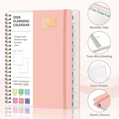 Planner 2026-2027, Weekly and Monthly Academic Year Calendar Planner, July 2026 - June 2027, Daily Agenda Book for Office School Supplies, A5(6.3'' x 8.5'')