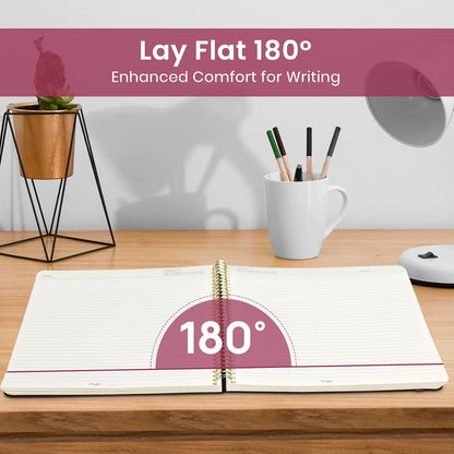 Taja Large Spiral Lined Journal for Women, 8.5" x 11" Notebooks for Work Collge Ruled, A4 Aesthetic Cute Journaling Notebooks for Writing, Plastic Cover, Celestial