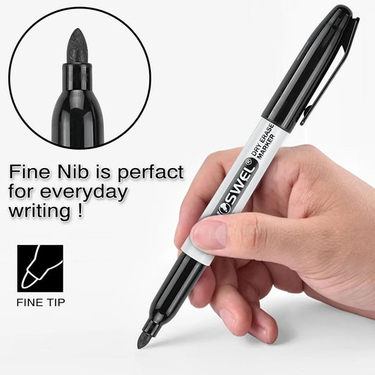 WOSWEL Dry Erase Markers Bulk, 144 Pack Black Fine Tip Whiteboard Markers, Fine Point, Low Odor Dry Erase Markers for School Office Home