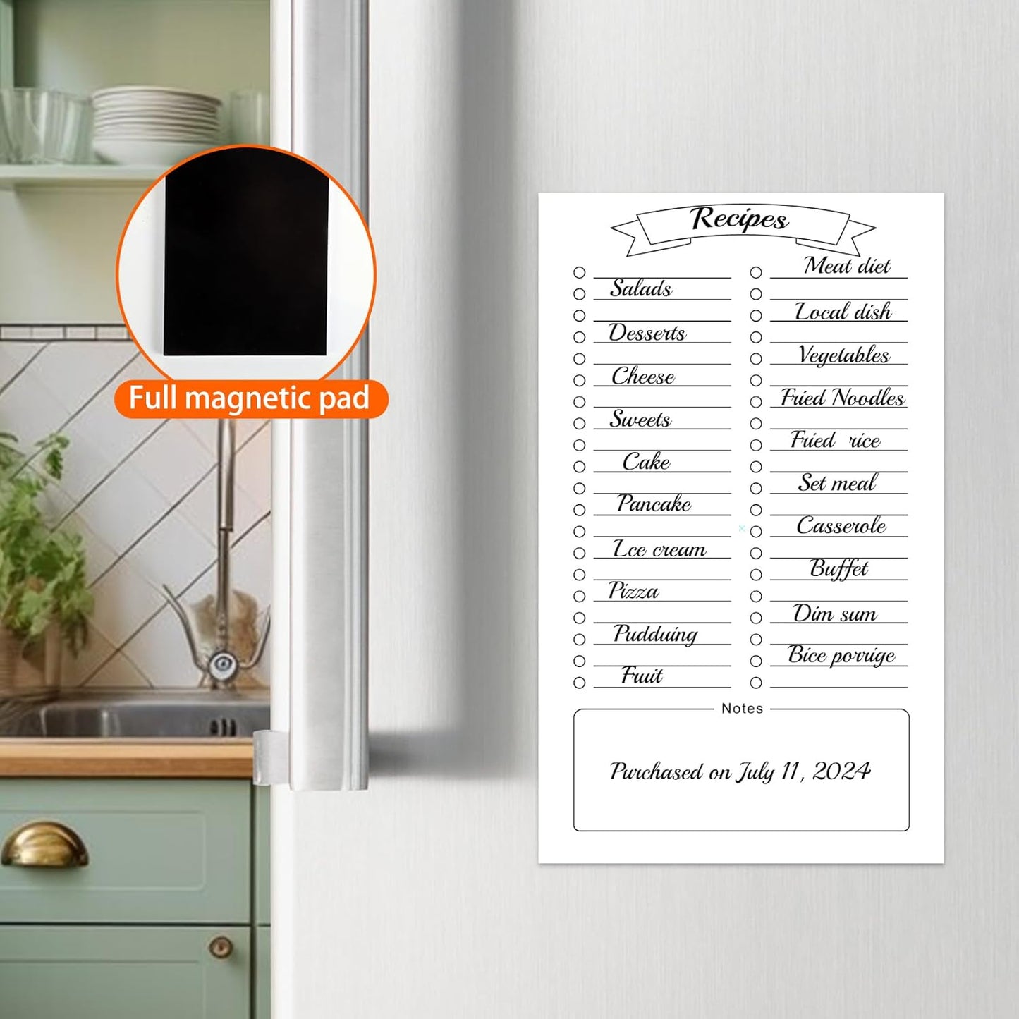 Thboxes 2 Pack Grocery List Magnet Pad for Fridge with Pen Holder, Total 120 Sheets Magnetic Note Pad for Fridge Full Back Magnet Shopping List, To Do List, Memo Notepads, 4.5x7.5(Funny Animal)