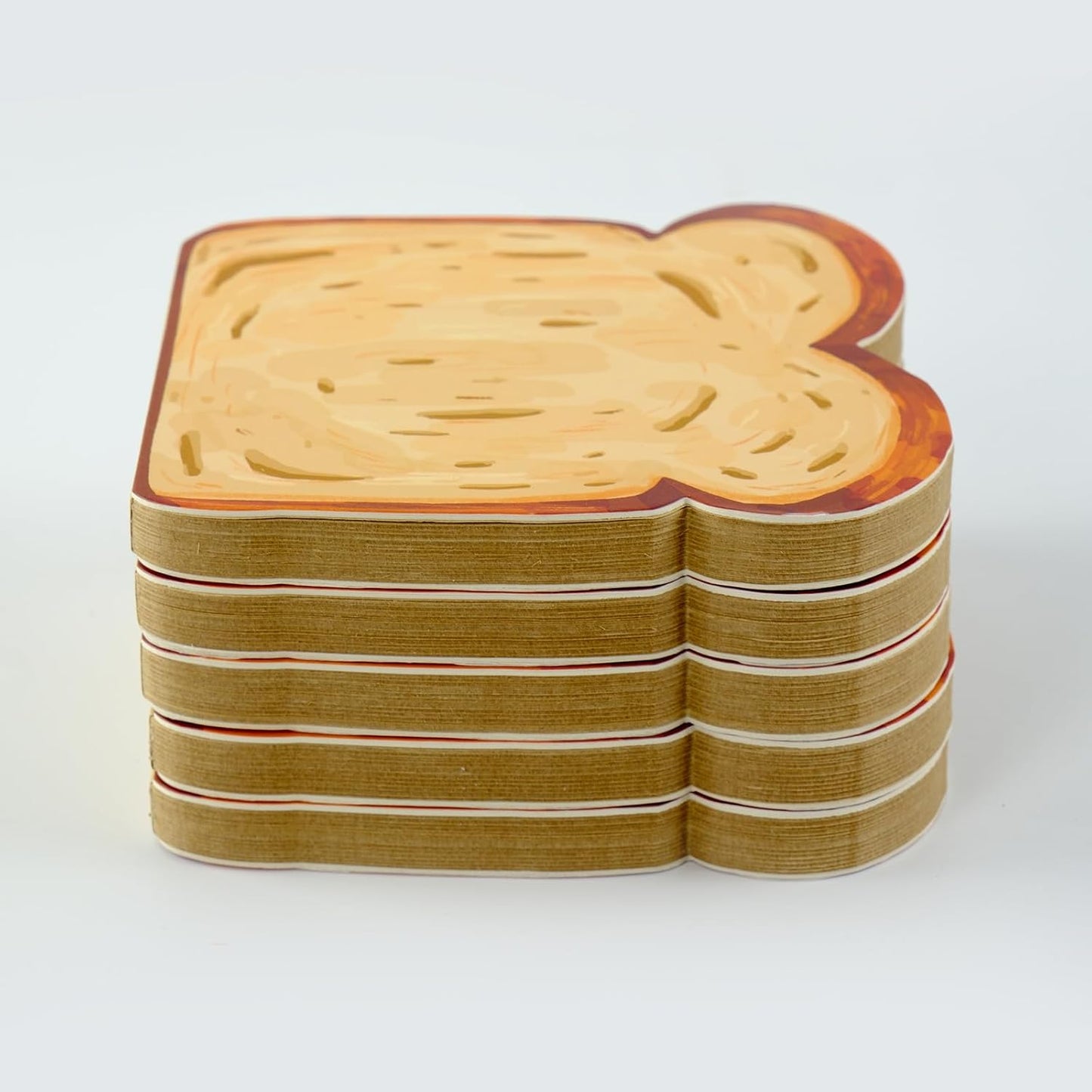 Toast-Shaped Note Pads - 5 Pack Blank Scratch Pads 50 Sheets/Pad Small Notebook for Baking Lovers Cute Note Taking (2-slice toast memo pad)