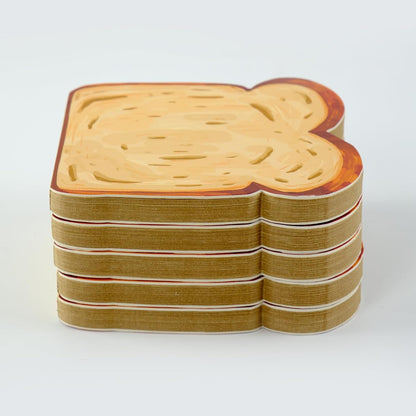 Toast-Shaped Note Pads - 5 Pack Blank Scratch Pads 50 Sheets/Pad Small Notebook for Baking Lovers Cute Note Taking (2-slice toast memo pad)