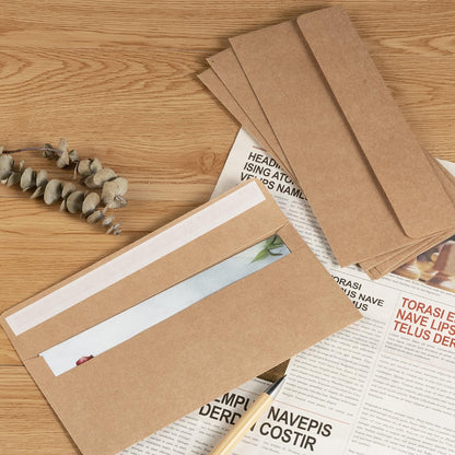 100 Pack Colorful #10 Business Envelopes Self Seal Standard Envelopes for Office Checks, Business, Letter Mailing Invoices, 4.13 x 9.49 Inches (Brown)