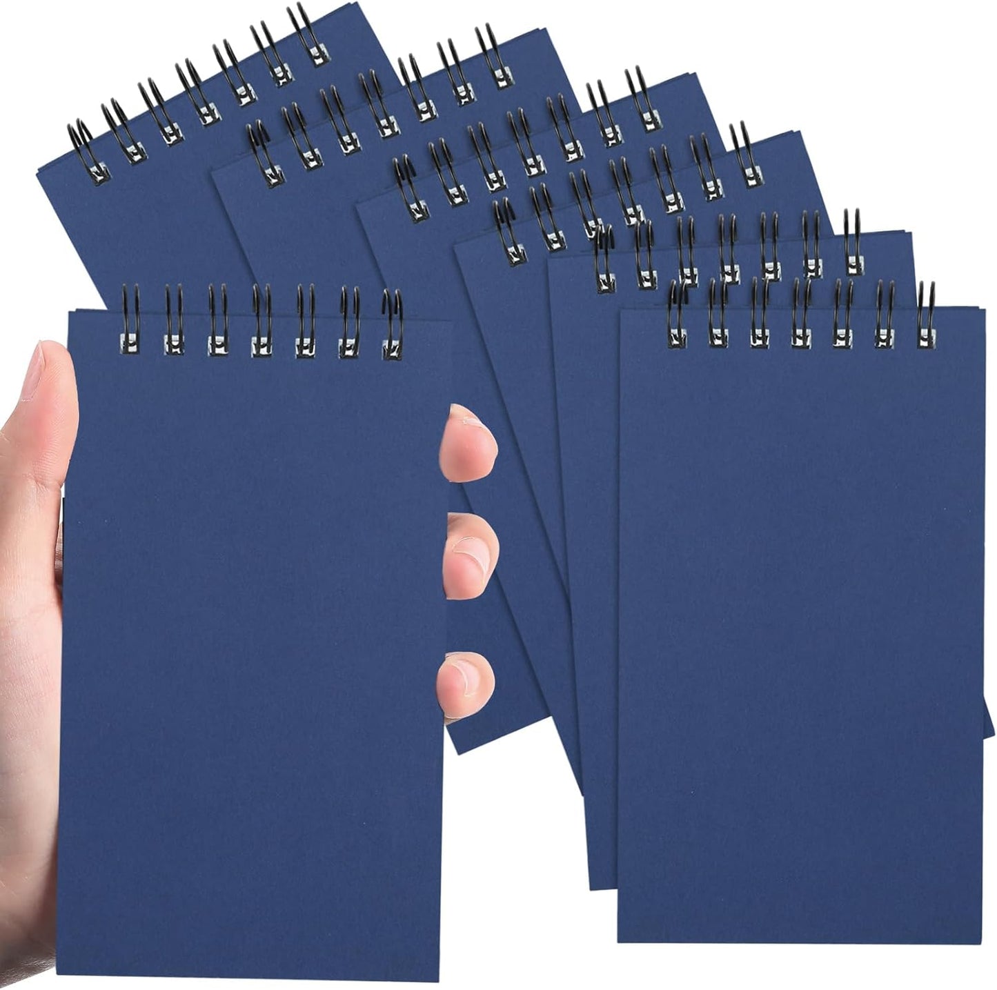 Tenceur 2 Pcs Pocket Notebook Bulk Small 3x5 Inch Spiral Notepads Mini Top Bound Notebook with Lined 120 Pages Ruled Memo Pads for Office College Nurse Essentials Back to School Gift (Black)