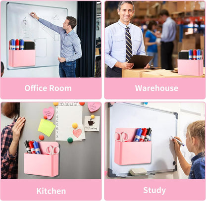 Camelmother 2Magnetic Marker Holder For Whiteboard Dry Erase Marker Holder For Office Refrigerator Fridge Classroom Must (black)