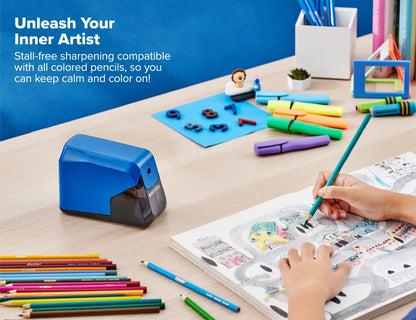 Bostitch Office Battery Pencil Sharpener, 4X Longer Cutter Life, Tip Saver Technology, Black (BPS4-BLK)